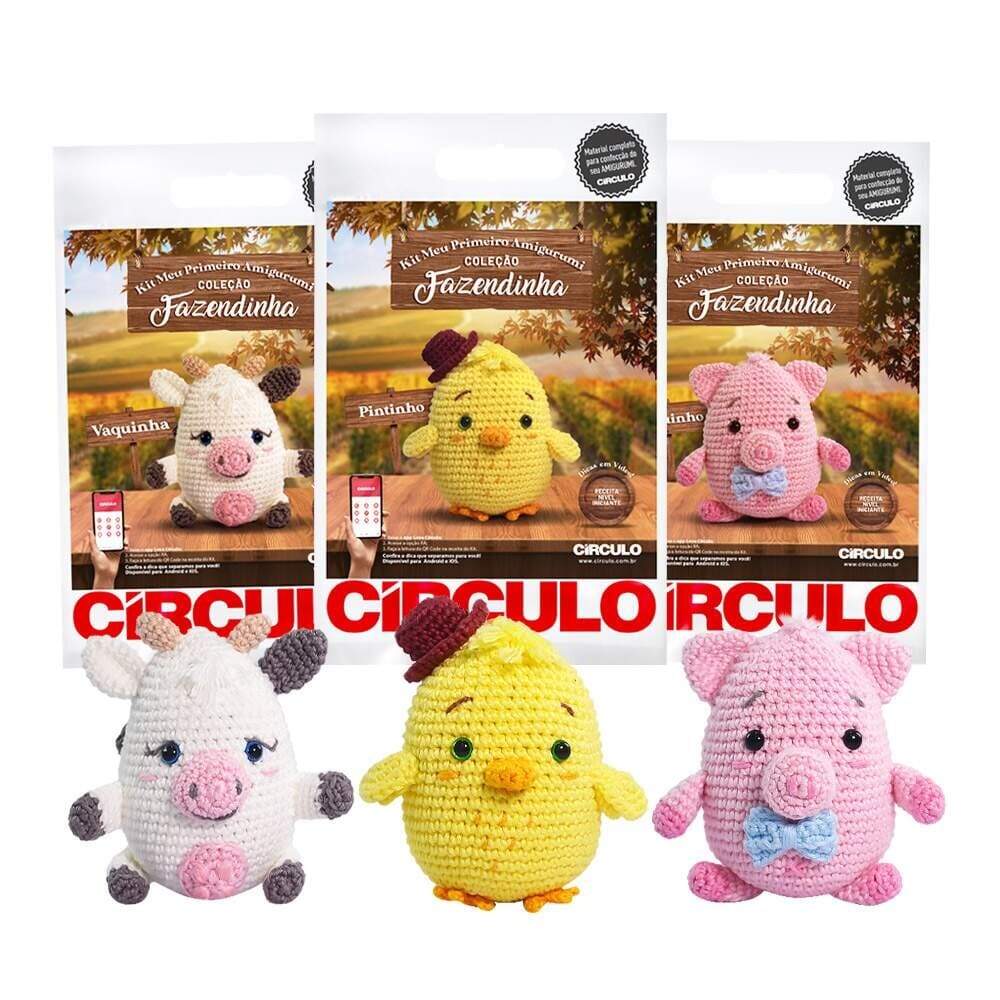 Kit Meu Primeiro Amigurumi - Coleção Fazendinha Círculo